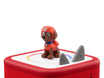 Zuma on a red Toniebox 2 ready to play audio stories and songs