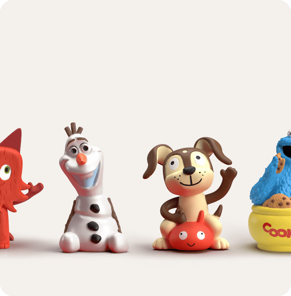 Olaf and Playtime Puppy Tonie in a line of Tonies
