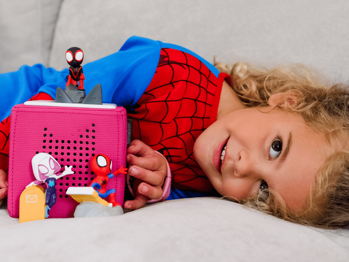Child Playing With Marvel'S Spidey And His Amazing Friends: Spin Tonie