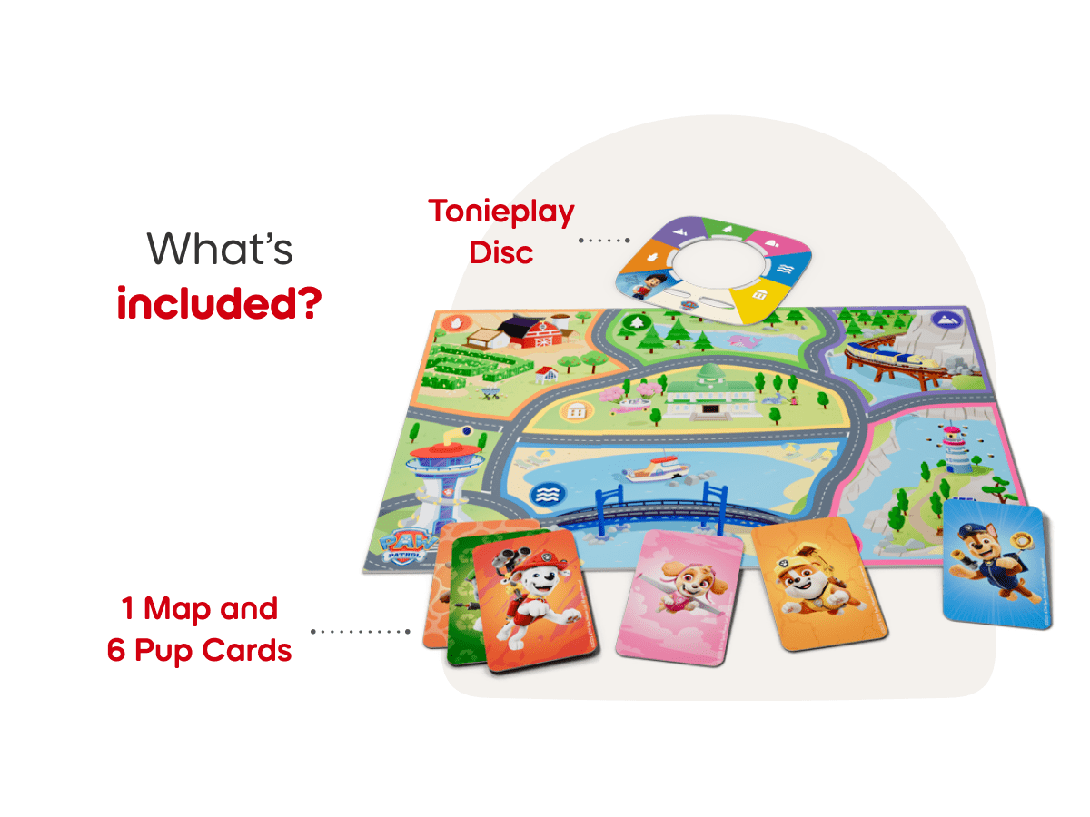 Paw Patrol: Adventure Bay Rescue Heroes - ToniePlay Game includes disc, 1 map and 6 pup cards