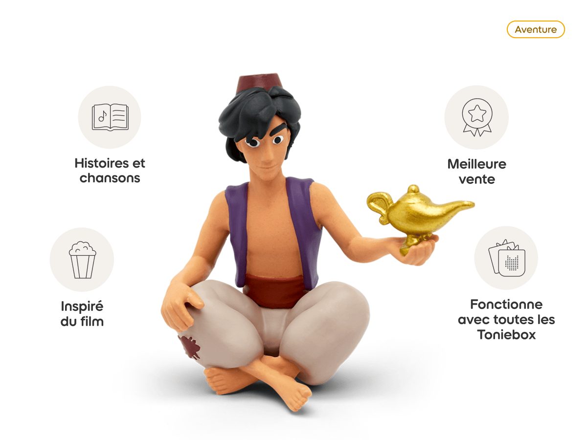 Disney Aladdin Tonie (Français) audio figurine, inspiring audio journeys and imaginative play