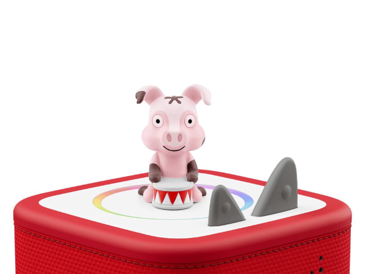 Favourite Children's Songs: Animal Songs Tonie on a red Toniebox 2 ready to play audio stories and songs