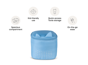 Toniebox Lite Backpack Arctic Blue with category callouts