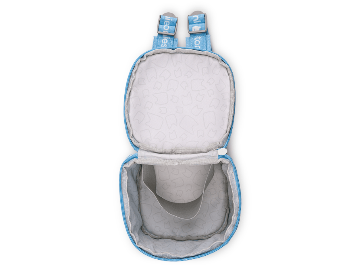 Toniebox Lite Backpack Arctic Blue open and empty