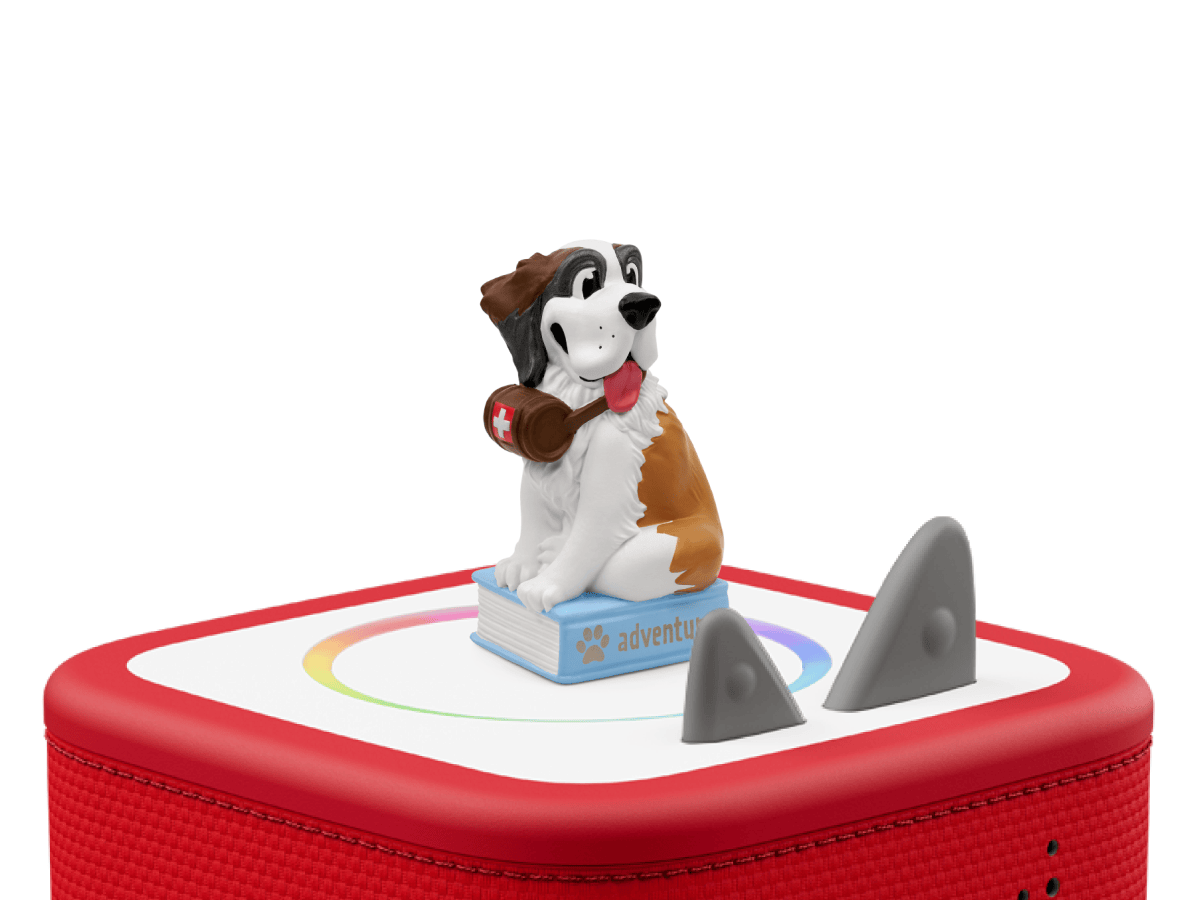 Animal Adventures: Barry, Buddy & Swansea Jack Tonie on a red Toniebox 2 ready to play audio stories and songs
