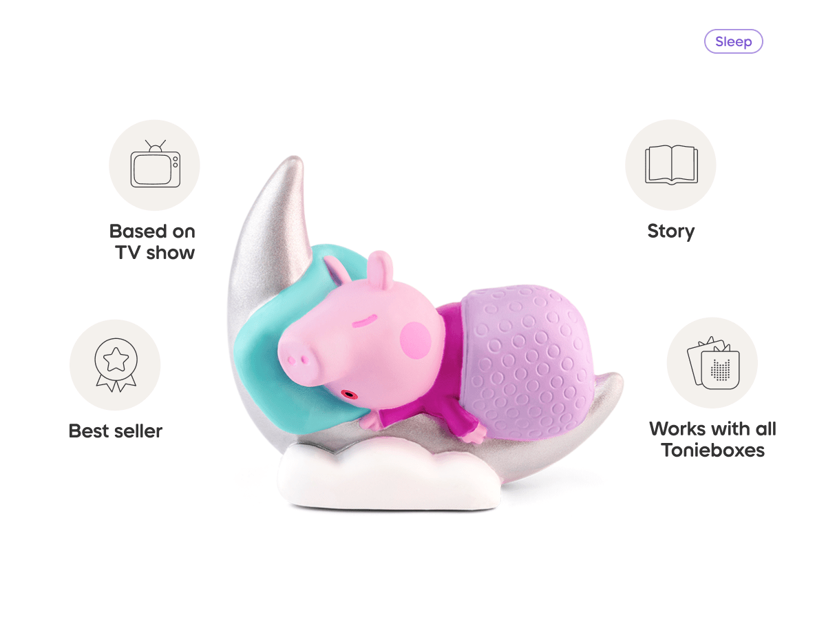Peppa Pig: Peppa's Bedtime Stories Tonie audio figurine, inspiring audio journeys and imaginative play