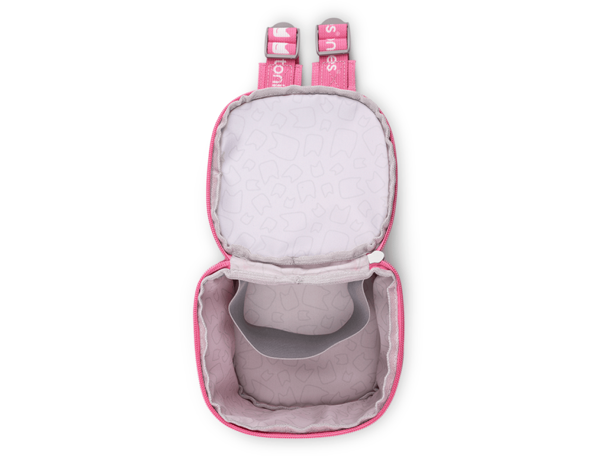 Toniebox Lite Backpack Berry Pink open view and empty