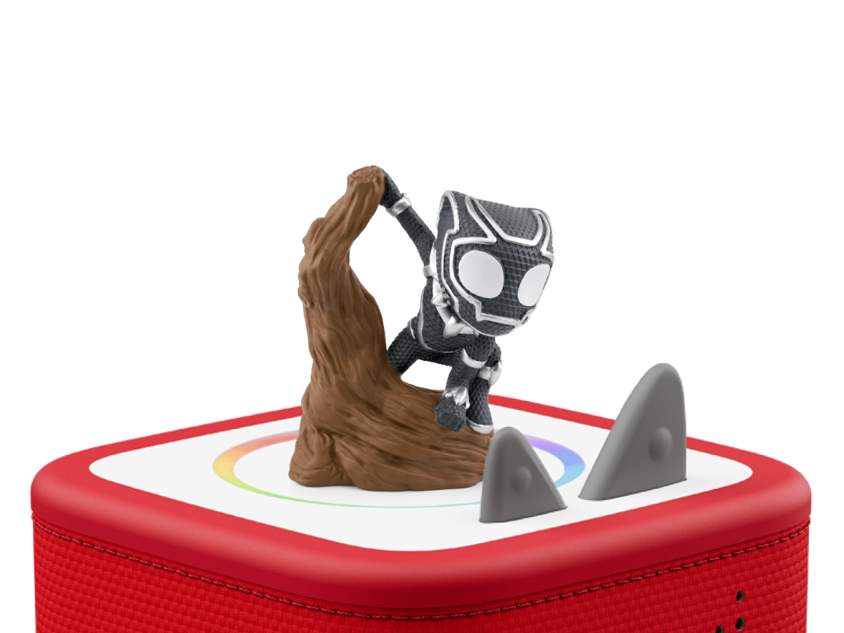 Marvel's Spidey and His Amazing Friends: Black Panther Tonie on a Red Toniebox