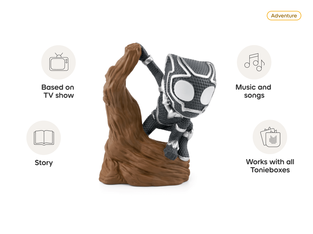Marvel's Spidey and His Amazing Friends Black Panther Tonie audio figurine, inspiring audio journeys and imaginative play