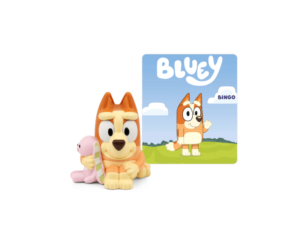 Bingo Bluey Tonie audio figurine with content illustration