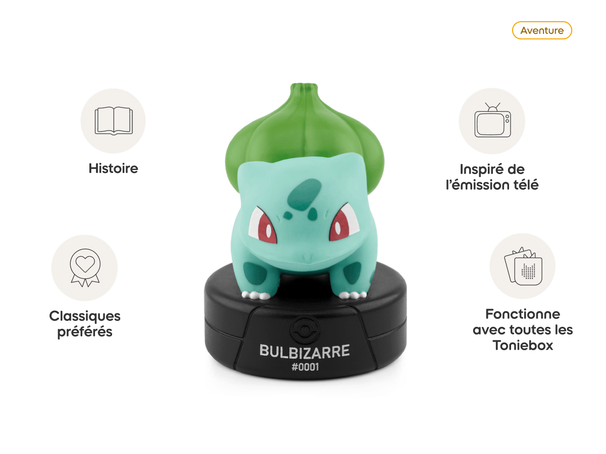 Pokémon-Bulbasaur French Tonie audio figurine from the adventure category, inspiring audio journeys and imaginative play