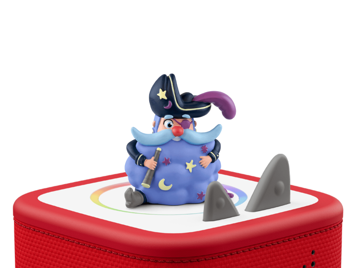 Calm x tonies®: Cap'n Dreambeard Tonie on a Red Toniebox