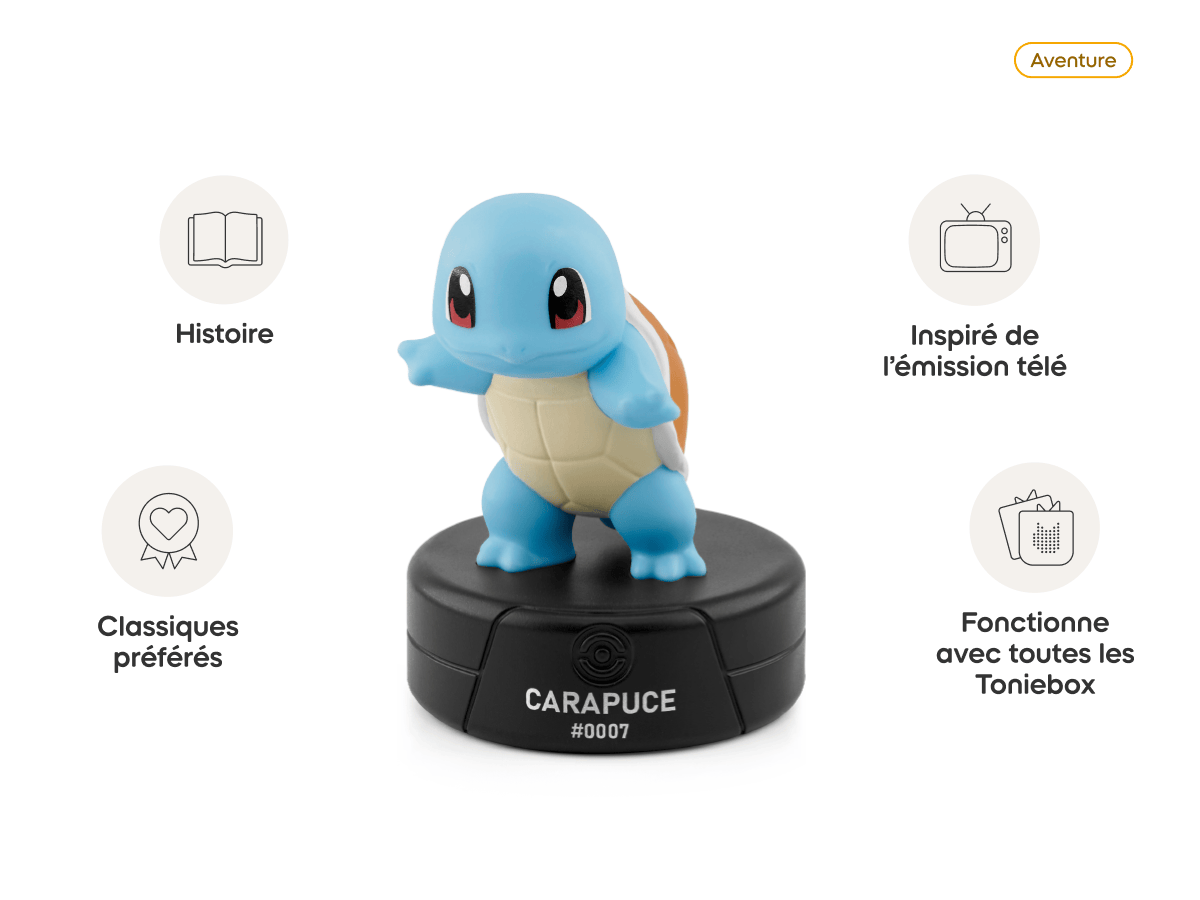 Pokémon-Carapuce French Tonie audio figurine from the adventure category, inspiring audio journeys and imaginative play