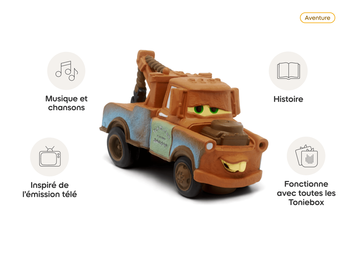 Disney-Cars 2 - Mater (French) Tonie audio figurine from the aventure category, inspiring audio journeys and imaginative play