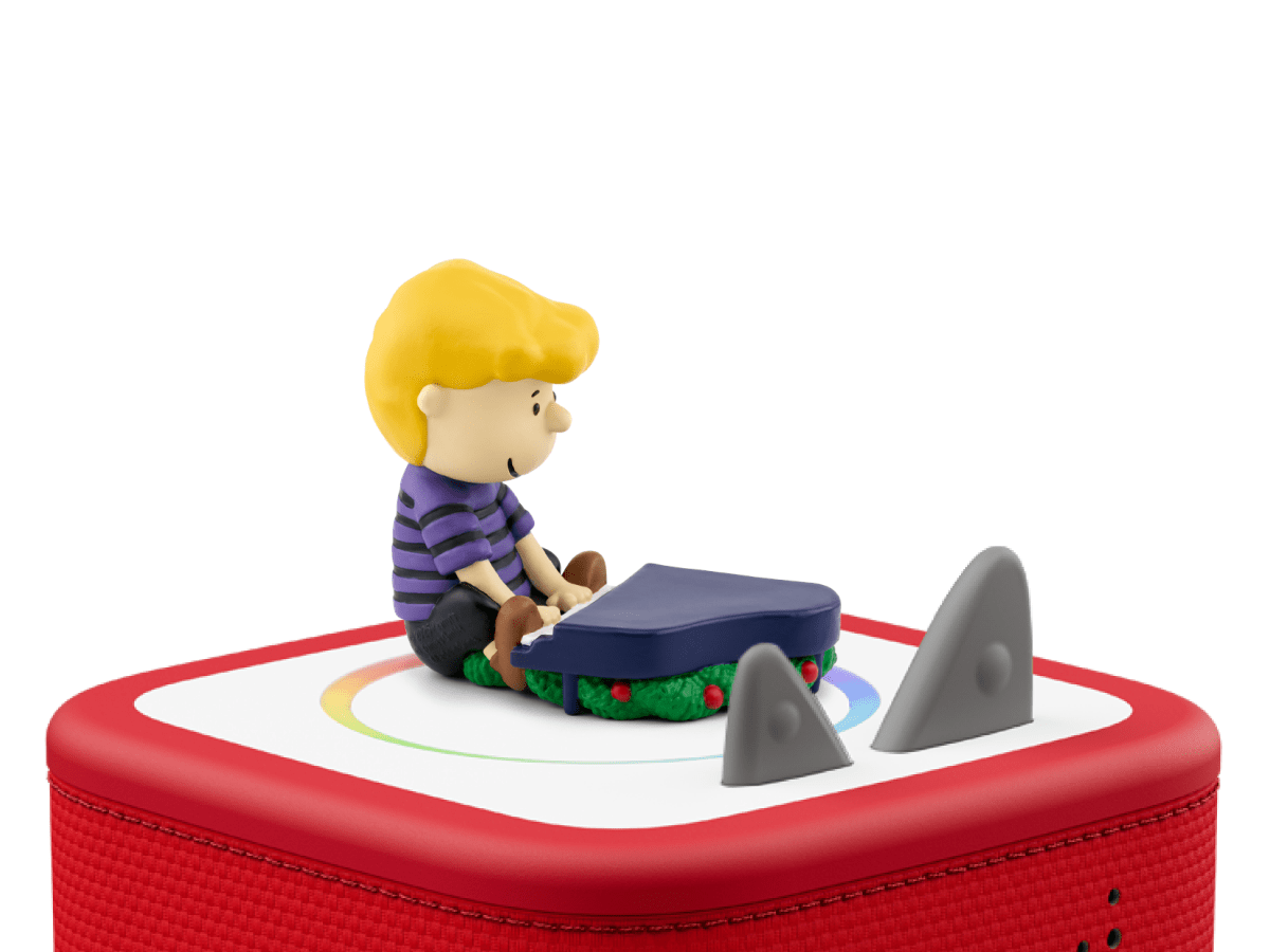 Peanuts- A Charlie Brown Christmas (Vince Guaraldi Trio) Tonie on a red Toniebox 2 ready to play audio stories and songs