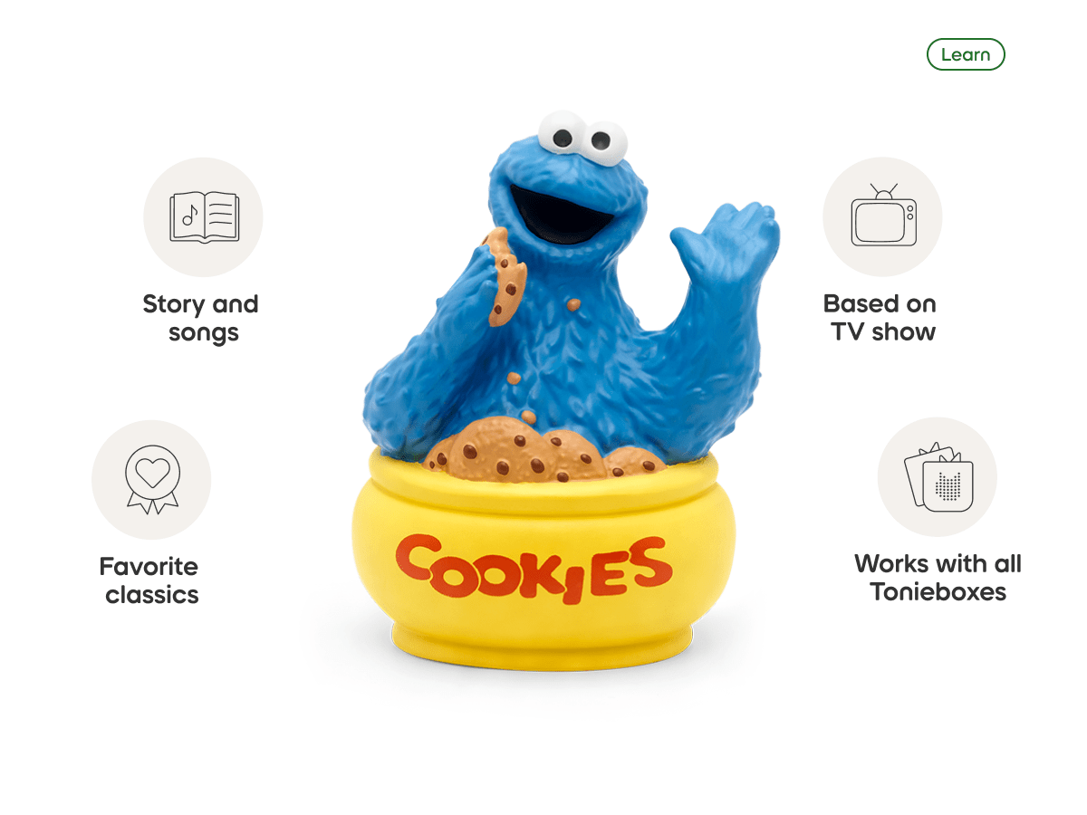 Cookie Monster audio figurine, inspiring audio journeys and imaginative play