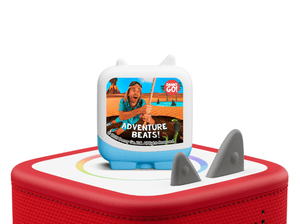 Danny Go! Adventure Beats  on a red Toniebox 2 ready to play audio stories and songs