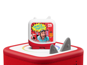 Danny Go! Adventure Beats  on a red Toniebox 2 ready to play audio stories and songs