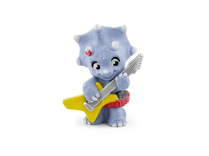 Dino Rockstars: The Greatest Band of Prehistoric Time Tonie on a red Toniebox 2 ready to play audio stories and songs
