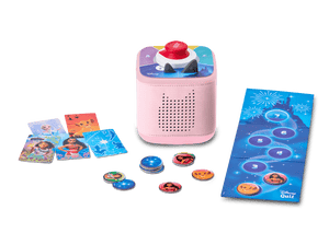 Disney game bundle with pink Toniebox 2, tonieplay controller and disney tonieplay game