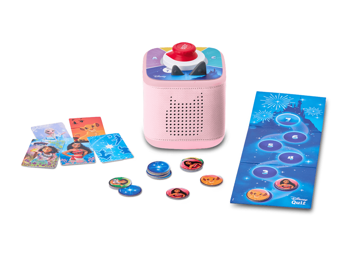 Disney game bundle with pink Toniebox 2, tonieplay controller and disney tonieplay game