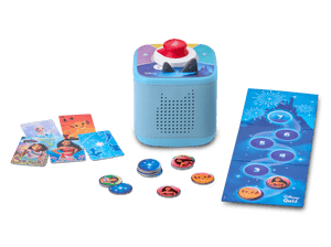 Disney game bundle with blue Toniebox 2, tonieplay controller and disney tonieplay game