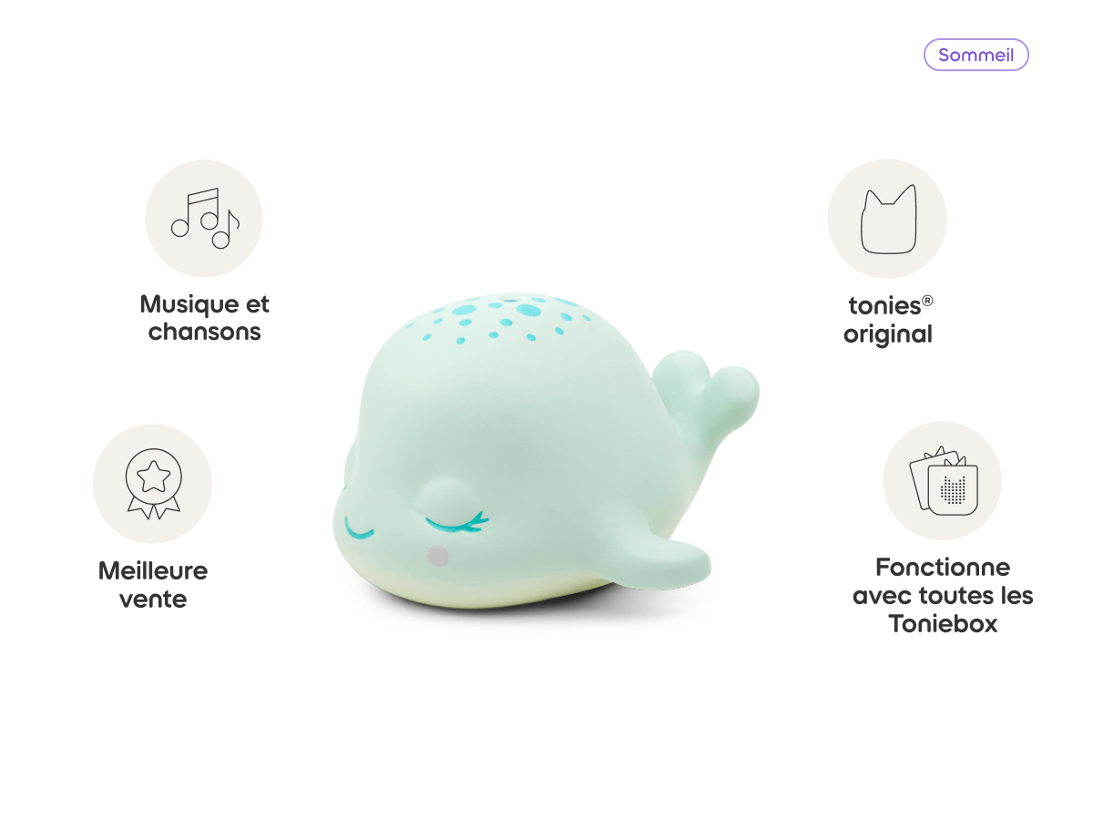 Les copains du dodo - Doudou Baleine (French) Tonie audio figurine from the sommeil category, inspiring audio journeys and imaginative play