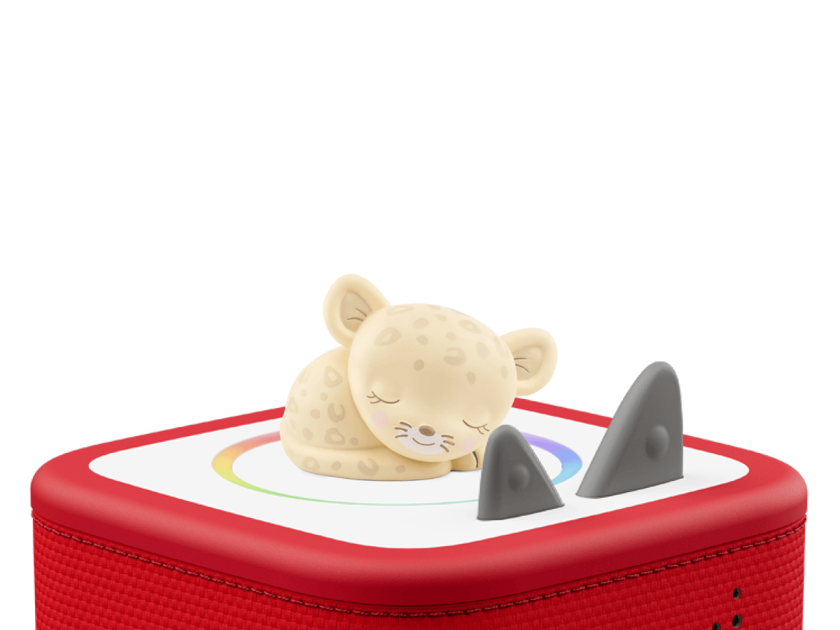 Sleepy Jaguar- Lullabies from the Sleepy Jungle Tonie on a red Toniebox 2 ready to play audio stories and songs
