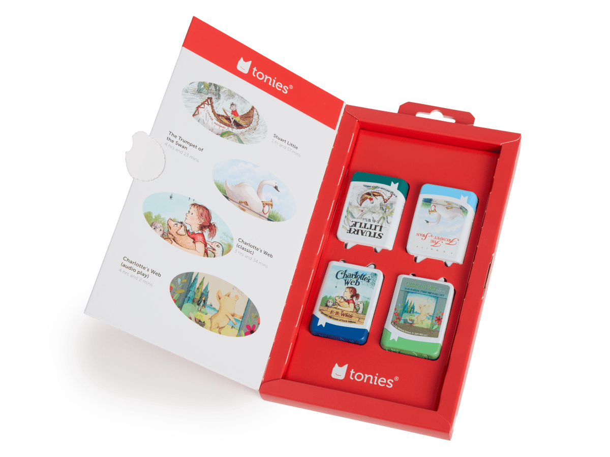 Inside view of E.B. White Collection Audiobook Tonies - 4 Pack Packaging