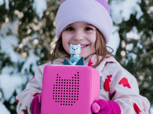 Child Playing With Everest Tonie Audio Figurine And Toniebox 2