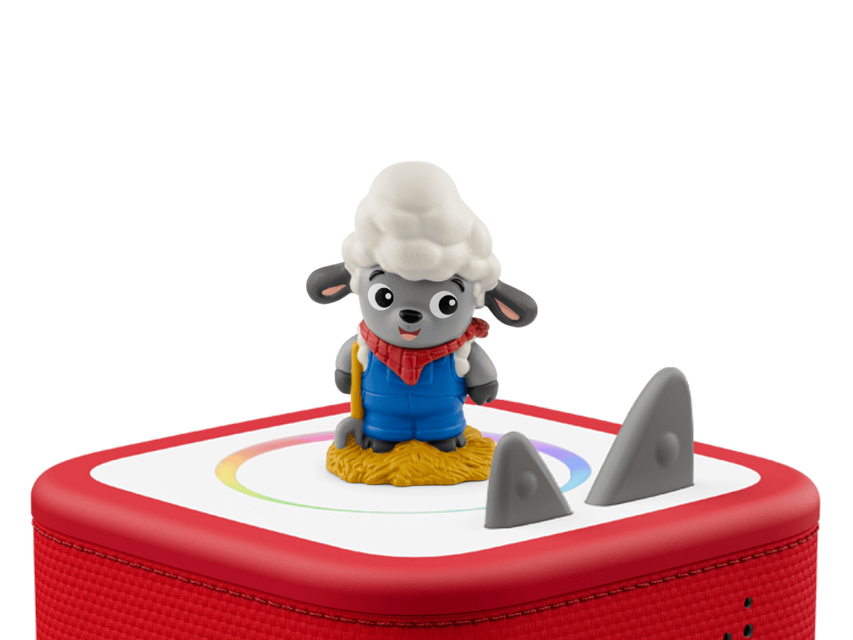 Baby Einstein Tonie on a red Toniebox 2 ready to play audio stories and songs