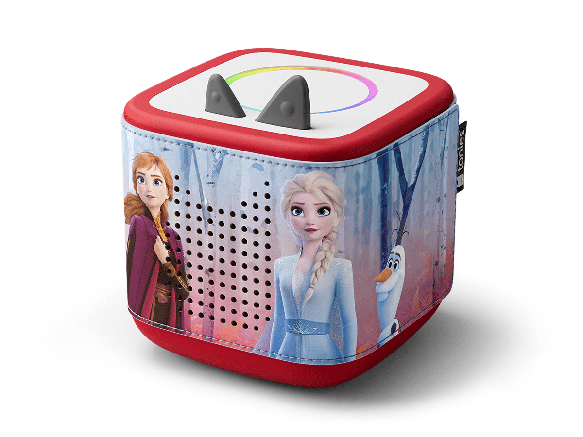 Disney Frozen Sleeve on a red Toniebox 2
