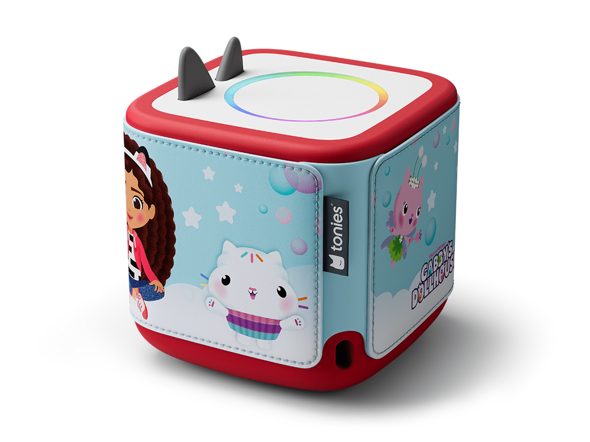 Gabby's Dollhouse Sleeve on a red Toniebox 2