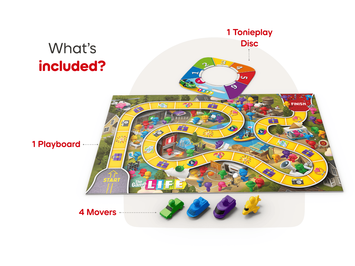 Your Playful Day with Bluey includes Tonieplay Disc, 1 playboard, 4 movers