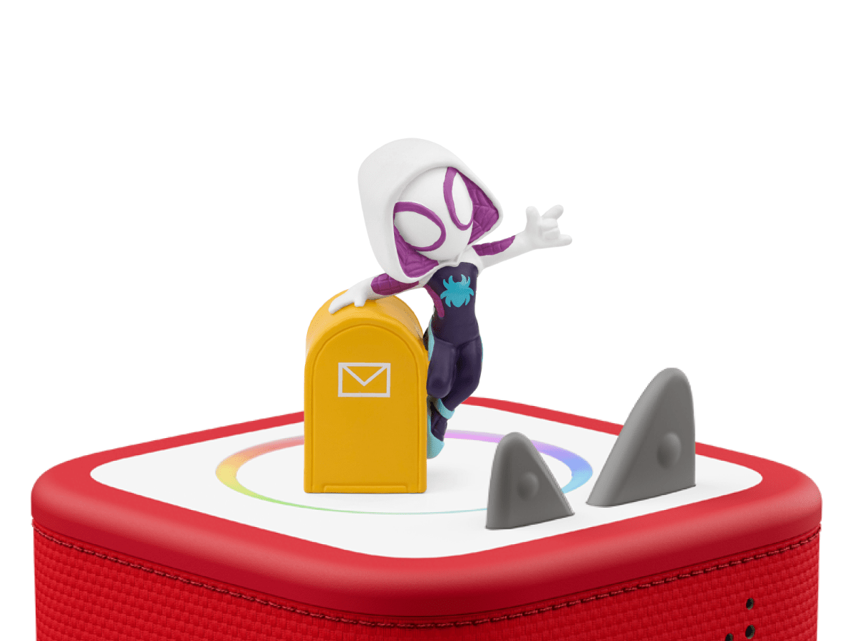 Marvel's Spidey and His Amazing Friends: Ghost-Spider Tonie on a Red Toniebox