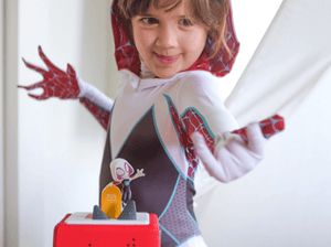 Child Playing With Marvel'S Spidey And His Amazing Friends: Ghost-Spider Tonie