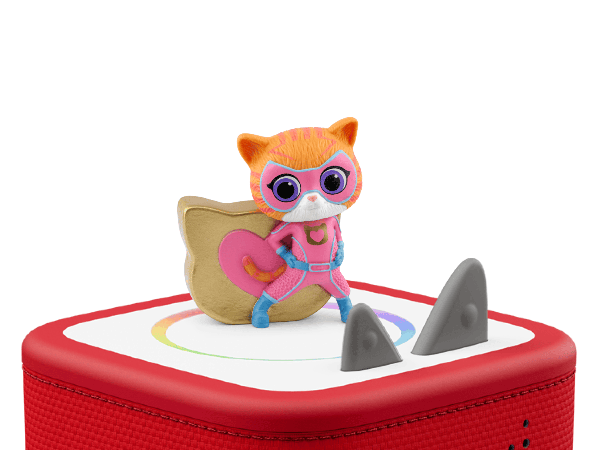 Disney SuperKitties- Ginny Tonie on a red Toniebox 2 ready to play audio stories and songs