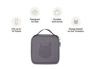 features of tonies carrying case for tonies in gray