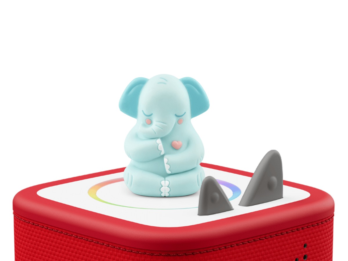 Mindfulness- Affirmations with Greta the Elephant Tonie on a red Toniebox 2 ready to play audio stories and songs