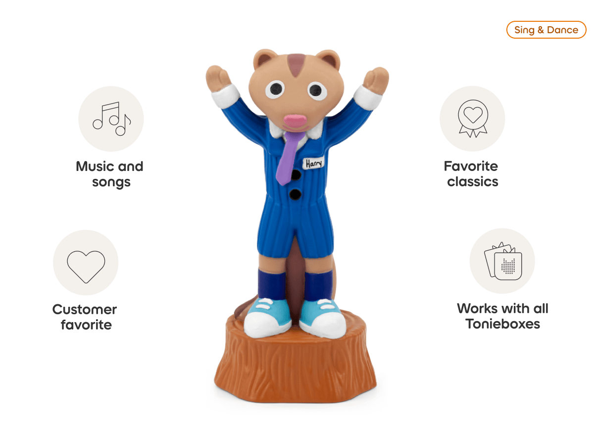 Laurie Berkner 3- Harry The Chipmunk's Treasure Hunt Tonie audio figurine from the sing & dance category, inspiring audio journeys and imaginative play