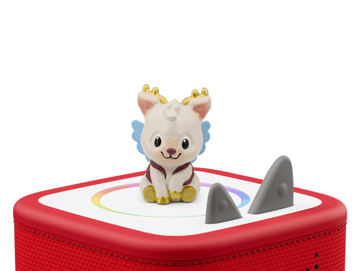 Holly's Christmas Adventure Advent Calendar Tonie on a red Toniebox 2 ready to play audio stories and songs