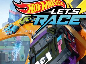 Promotional poster for 'Hot Wheels: Let's Race' on Netflix with colorful cars and a checkered racetrack