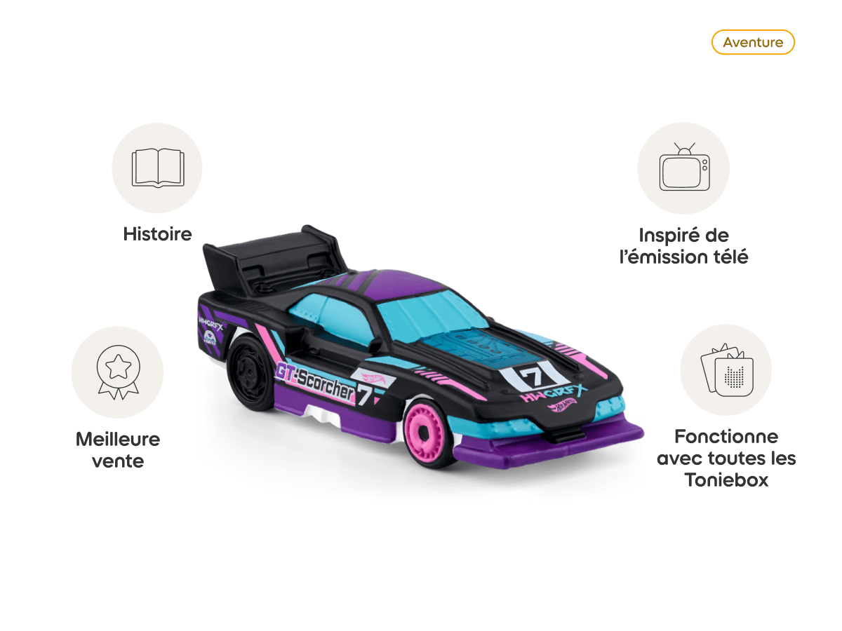 Hot Wheels (French) Tonie audio figurine from the aventure category, inspiring audio journeys and imaginative play