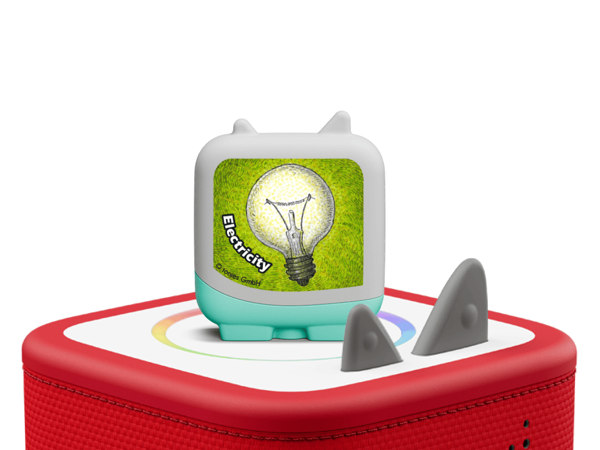 Inventions and Innovation Clever Tonie on a red Toniebox 2 ready to play audio stories and songs