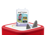 Junie B Jones on a red Toniebox 2 ready to play audio stories and songs