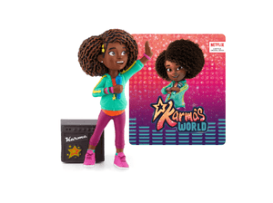 Karma's World Tonie with a branded content card