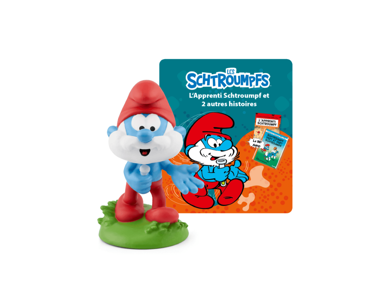 Les Schtroumpfs: L’Apprenti Schtroumpf Tonie (Français) audio figurine with content illustration