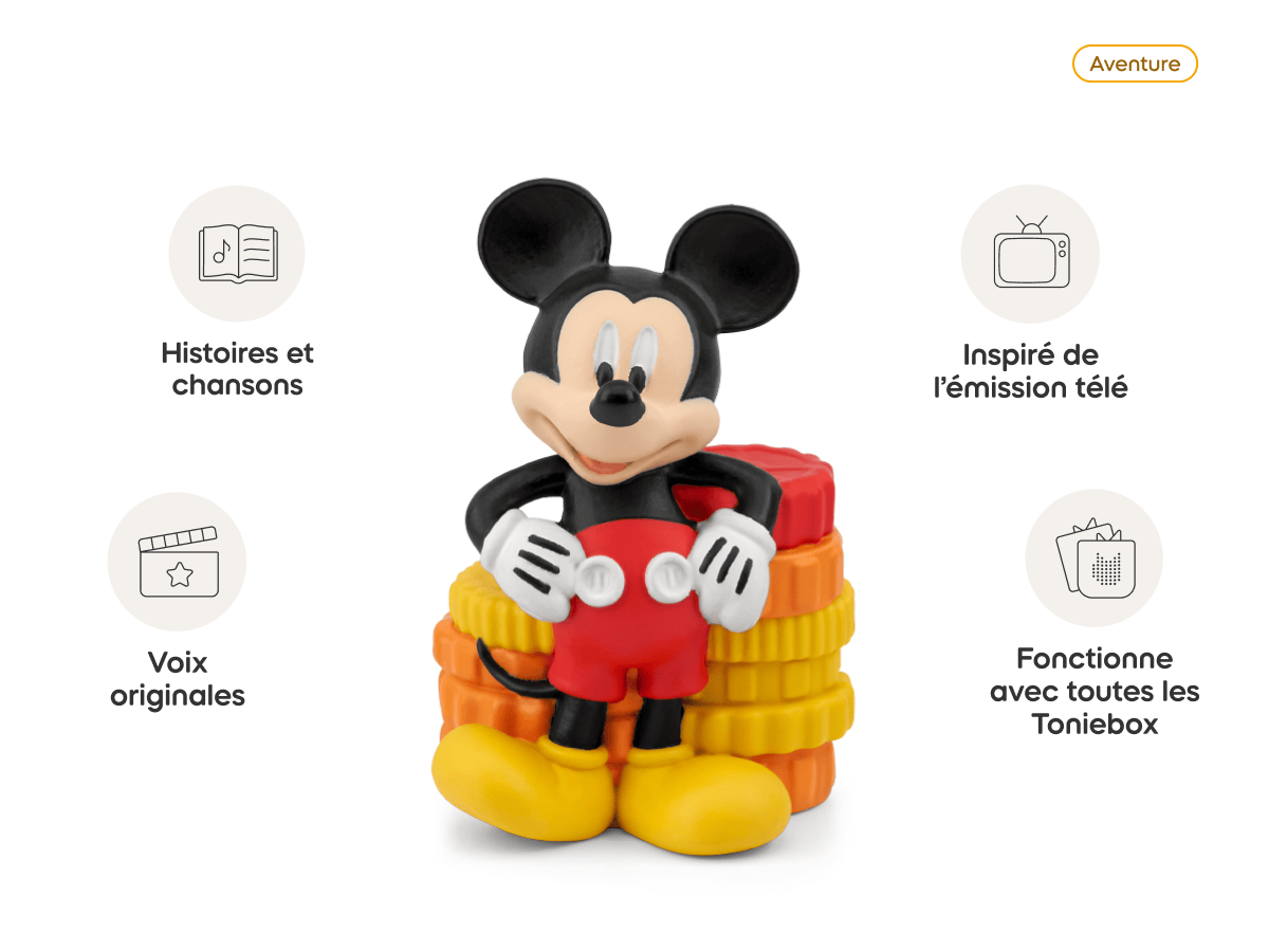Disney Mickey Mouse Clubhouse (French) Tonie audio figurine from the aventure category, inspiring audio journeys and imaginative play