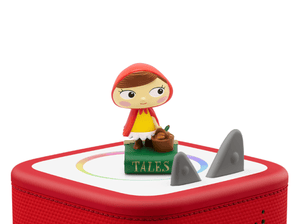 Favourite Tales: Red Riding Hood and Other Fairy Tale Stories Tonie on a red Toniebox 2 ready to play audio stories and songs