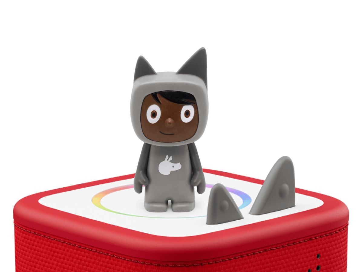 LeVar Burton Tonie on a red Toniebox 2 ready to play audio stories and songs